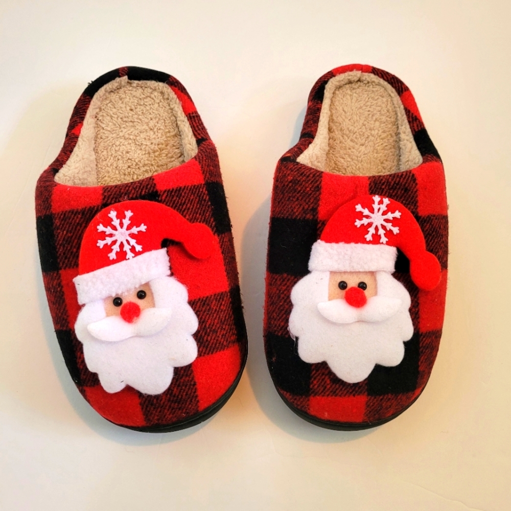 Christmas Fluffy Fur Slippers Cozy Santa Claus